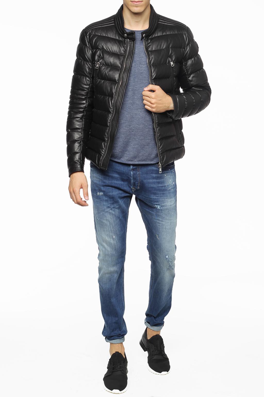 Black 'Amiot' quilted leather jacket Moncler - Vitkac Canada